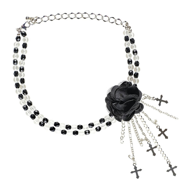 Halloween Ketting Zwart Met Roos van Widmann koop je bij Partywinkel