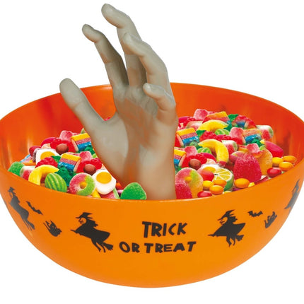 Halloween Kom Met Hand 25cm - Partywinkel - 8434077249796
