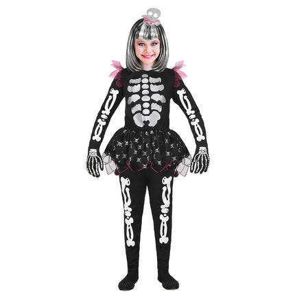Halloween Kostuum Meisje Skelet 4 delig van Widmann koop je bij Partywinkel