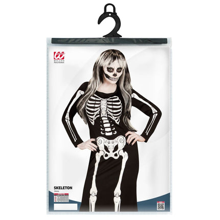 Halloween Kostuum Wit Zwart Dames Skelet van Widmann koop je bij Partywinkel
