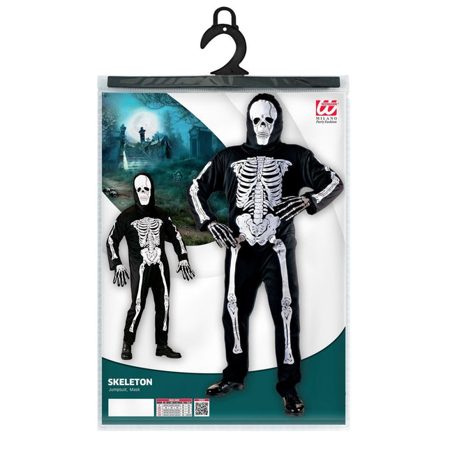 Halloween Kostuum Wit Zwart Heren Skelet van Widmann koop je bij Partywinkel