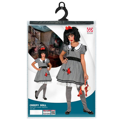 Halloween Kostuum Wit Zwart Meisje Pop van Widmann koop je bij Partywinkel