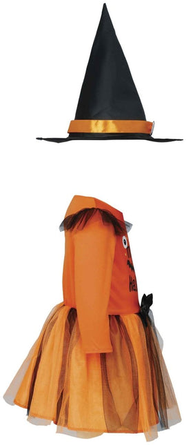 Halloween Kostuum Zwart Oranje Baby Heks van Fiestas Guirca koop je bij Partywinkel