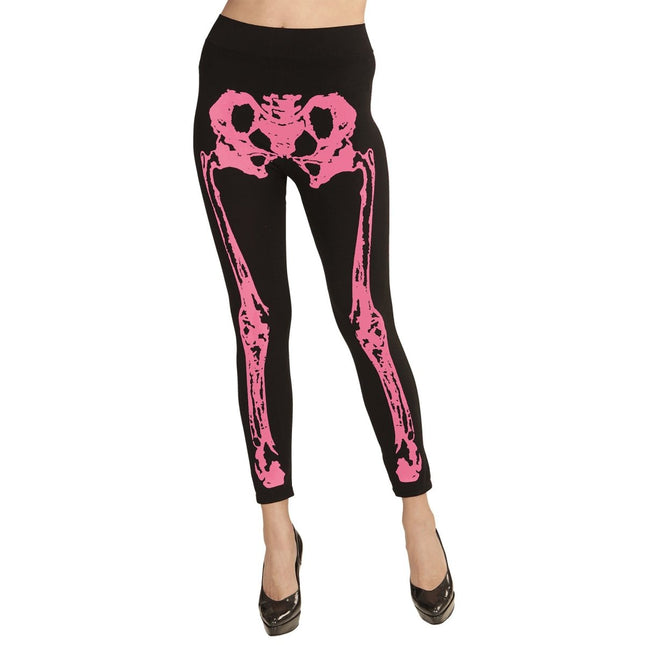 Halloween Legging Roze Skelet van Widmann koop je bij Partywinkel