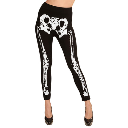 Halloween Legging Zwart Wit Skelet van Widmann koop je bij Partywinkel