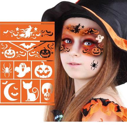 Halloween Make Up Sjabloon Heks 20cm - Partywinkel - 8434077159040