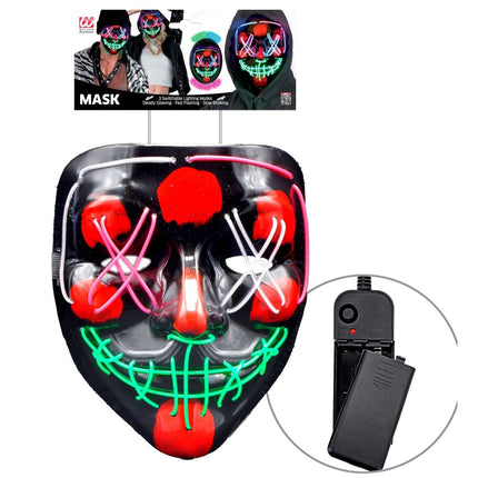 Halloween Masker Gekleurd Met Licht van Widmann koop je bij Partywinkel
