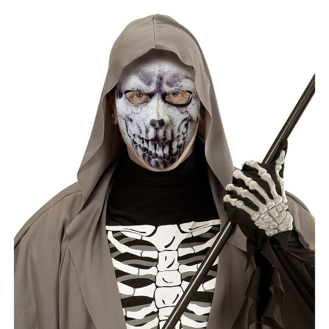 Halloween Masker Grijs Schedel van Widmann koop je bij Partywinkel