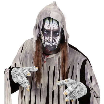 Halloween Masker Grijs Zombie Stof van Widmann koop je bij Partywinkel