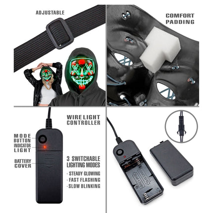 Halloween Masker Groen Met Licht van Widmann koop je bij Partywinkel