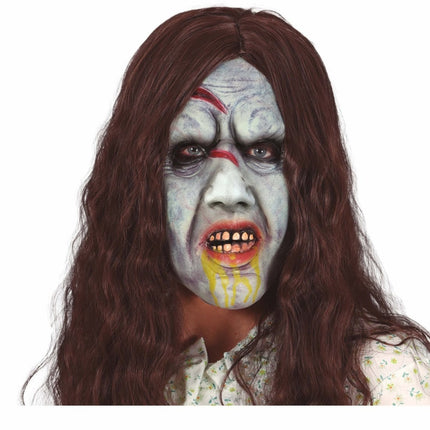 Halloween Masker Horror Vrouw Met Haar van Fiestas Guirca koop je bij Partywinkel