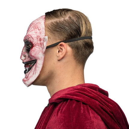Halloween Masker Rood Wit Vampier van Boland koop je bij Partywinkel