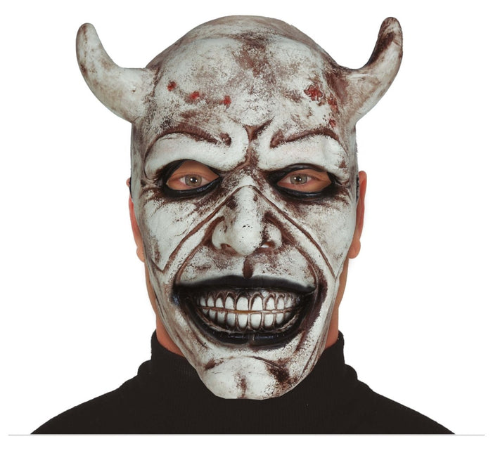 Halloween Masker Wit Duivel - Partywinkel - 8434077205464