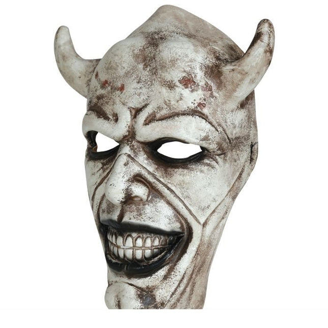 Halloween Masker Wit Duivel - Partywinkel - 8434077205464