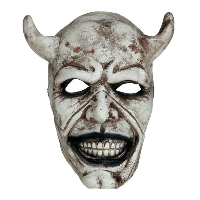 Halloween Masker Wit Duivel - Partywinkel - 8434077205464
