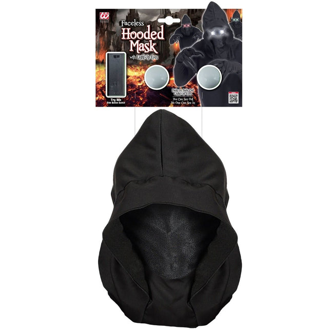 Halloween Masker Zwart Met Wit Licht van Widmann koop je bij Partywinkel