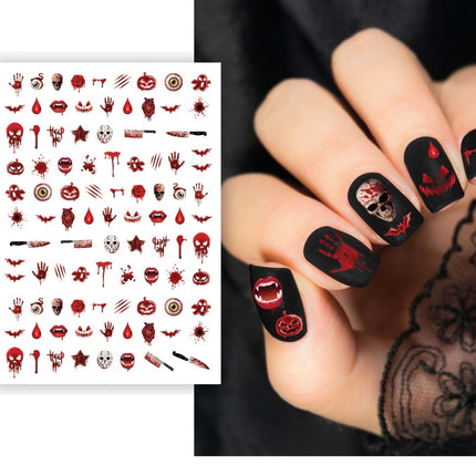 Halloween Nagelstickers Bloederig - Partywinkel - 8434077159125