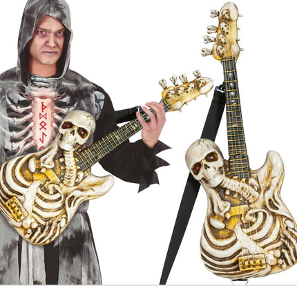 Halloween Nep Gitaar Skelet 58cm - Partywinkel - 8434077249307