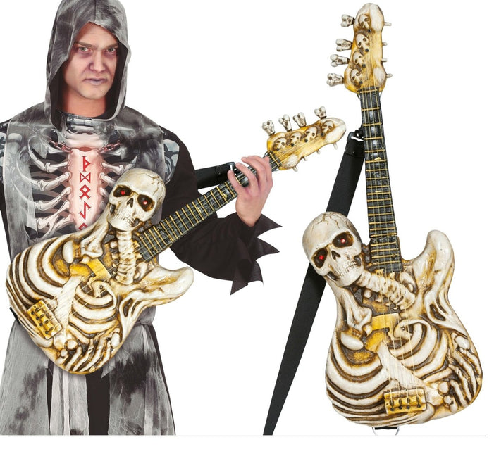 Halloween Nep Gitaar Skelet 58cm - Partywinkel - 8434077249307