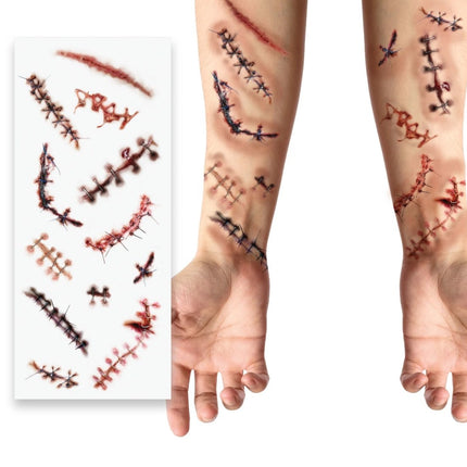 Halloween Nep Tattoos Litteken 30cm - Partywinkel - 8434077159194