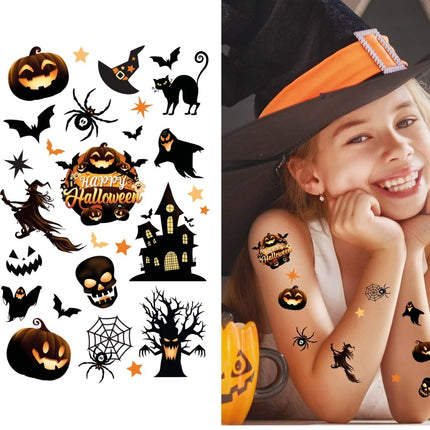 Halloween Nep Tattoos Zwart - Partywinkel - 8434077159248