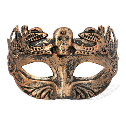Halloween Oogmasker Bruin Doodshoofd van Boland koop je bij Partywinkel