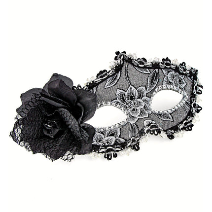 Halloween Oogmasker Zwart Roos van Widmann koop je bij Partywinkel