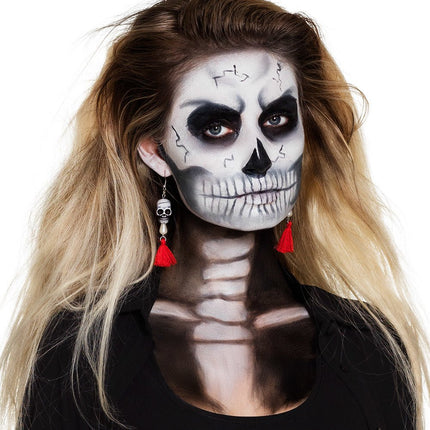 Halloween Oorbellen Doodshoofd 12cm van Boland koop je bij Partywinkel