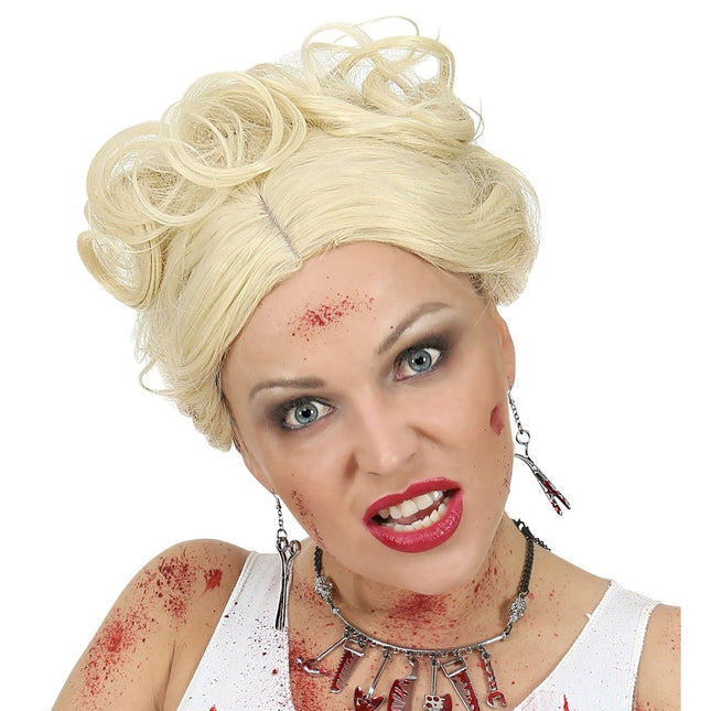 Halloween Oorbellen Schaar Met Bloed van Widmann koop je bij Partywinkel