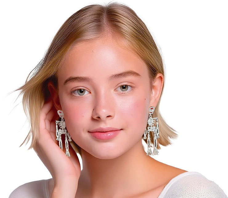 Halloween Oorbellen Skelet 6,5cm van Fiestas Guirca koop je bij Partywinkel