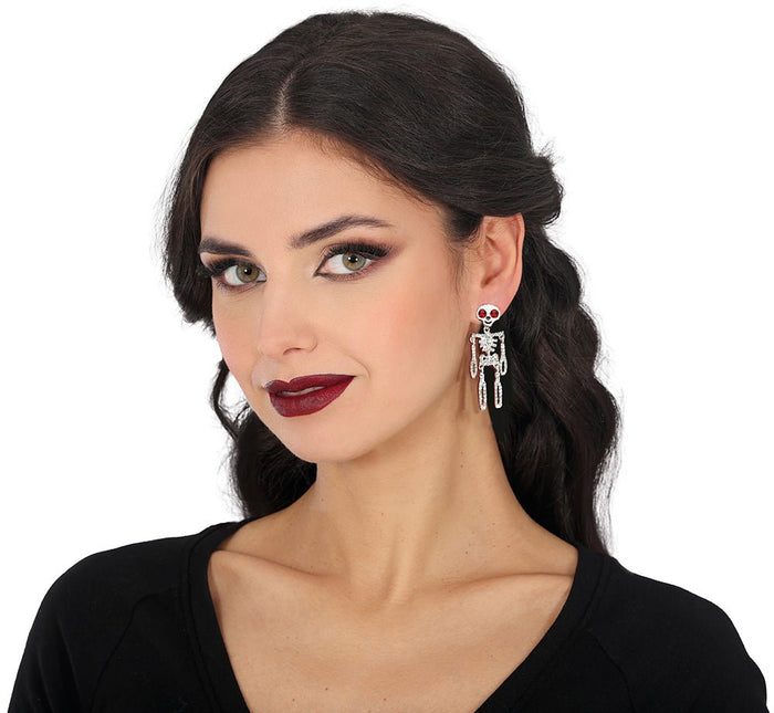 Halloween Oorbellen Skelet 6,5cm van Fiestas Guirca koop je bij Partywinkel