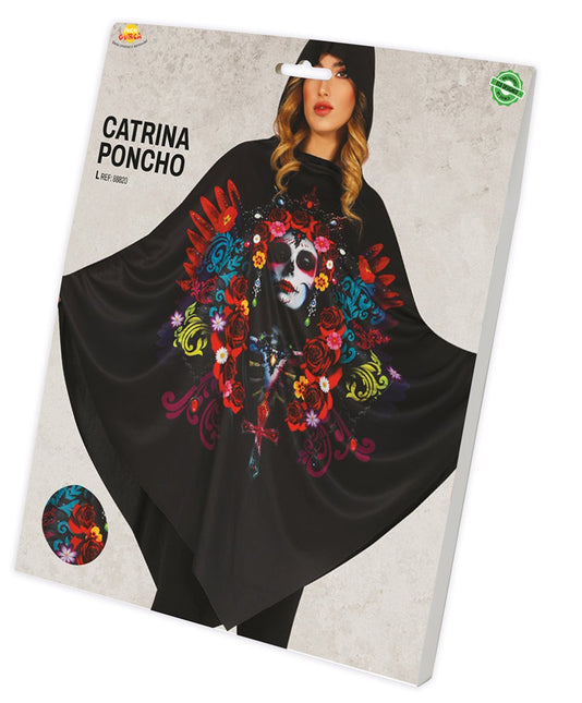 Halloween Poncho Dames Catrina van Fiestas Guirca koop je bij Partywinkel