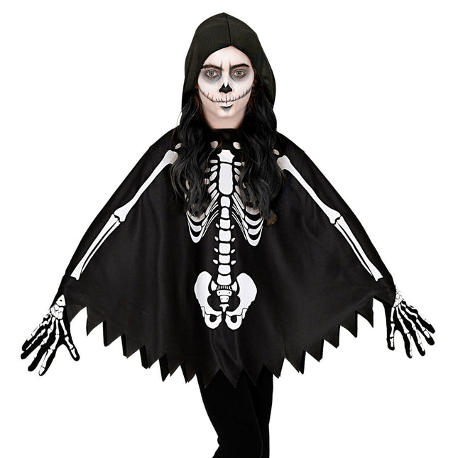 Halloween Poncho Kind Skelet van Widmann koop je bij Partywinkel