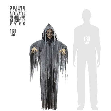 Halloween Pop Grijs Zombie Met Geluid, Licht En Beweging van Widmann koop je bij Partywinkel