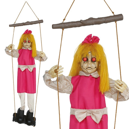 Halloween Pop Hangend Meisje Met Licht, Geluid En Beweging 105cm van Fiestas Guirca koop je bij Partywinkel