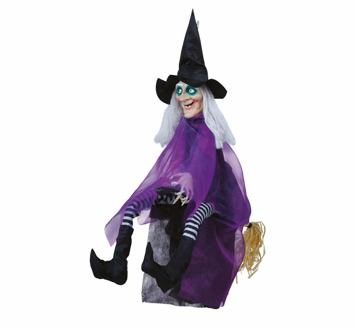 Halloween Pop Heks Met Licht En Geluid 90cm van Fiestas Guirca koop je bij Partywinkel