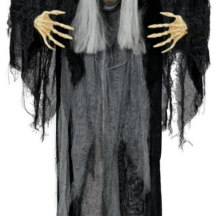 Halloween Pop Heks Met Licht, Geluid En Beweging 1,20m van Fiestas Guirca koop je bij Partywinkel