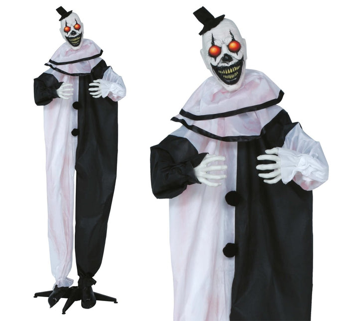 Halloween Pop Staande Clown Met Licht, Geluid En Beweging 2,05m van Fiestas Guirca koop je bij Partywinkel