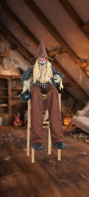 Halloween Pop Vogelverschrikker Met Licht, Geluid En Beweging 1,85m van Fiestas Guirca koop je bij Partywinkel
