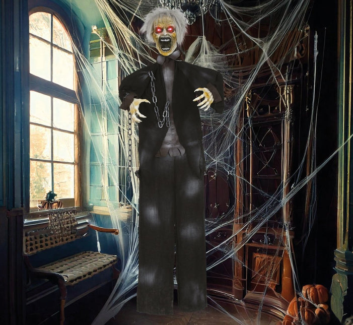 Halloween Pop Zombie Met Licht, Geluid En Beweging 1,7m van Fiestas Guirca koop je bij Partywinkel