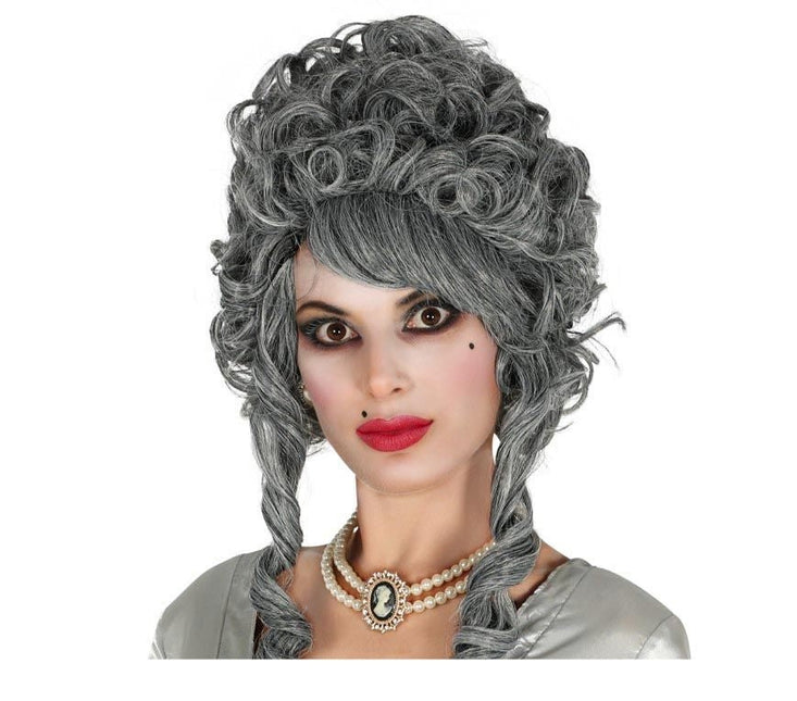 Halloween Pruik Opgestoken Grijs van Fiestas Guirca koop je bij Partywinkel