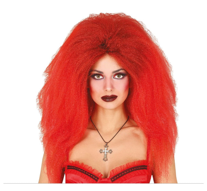 Halloween Pruik Rood Lang Haar - Partywinkel - 8434077480502