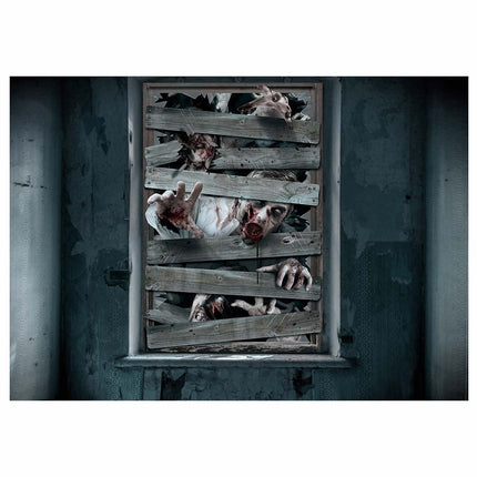 Halloween Raamdecoratie Zombies van Fiestas Guirca koop je bij Partywinkel