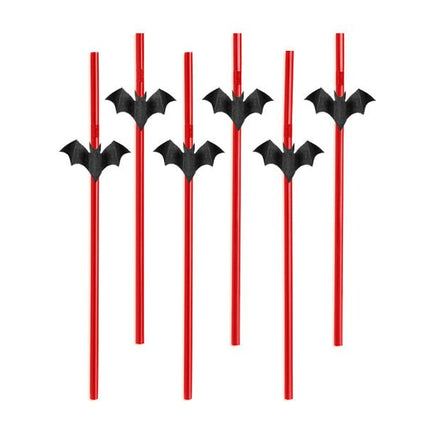 Halloween Rietjes Vleermuis 24cm 6st van Partydeco koop je bij Partywinkel