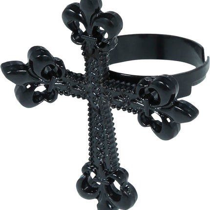 Halloween Ring Gotisch Kruis 4cm van Fiestas Guirca koop je bij Partywinkel