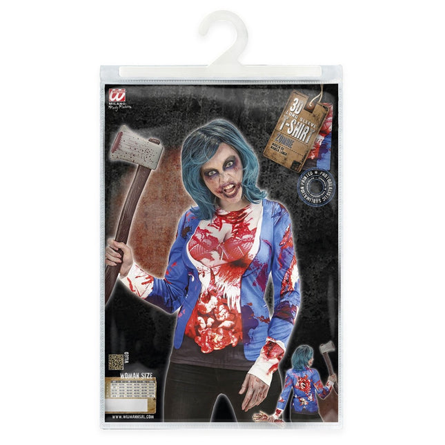 Halloween Shirt Dames Zombie van Widmann koop je bij Partywinkel