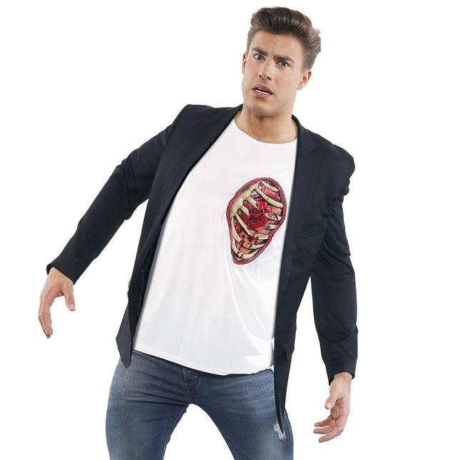 Halloween Shirt Heren Ribbenkast van Widmann koop je bij Partywinkel