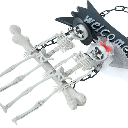 Halloween Skelet Bordje Welcome 30cm van Fiestas Guirca koop je bij Partywinkel