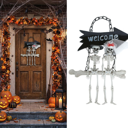 Halloween Skelet Bordje Welcome 30cm van Fiestas Guirca koop je bij Partywinkel