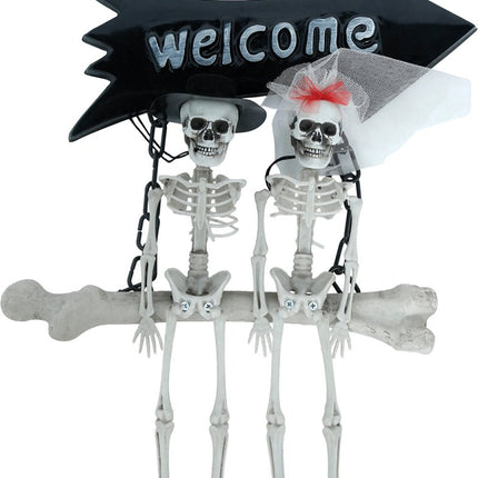 Halloween Skelet Bordje Welcome 30cm van Fiestas Guirca koop je bij Partywinkel